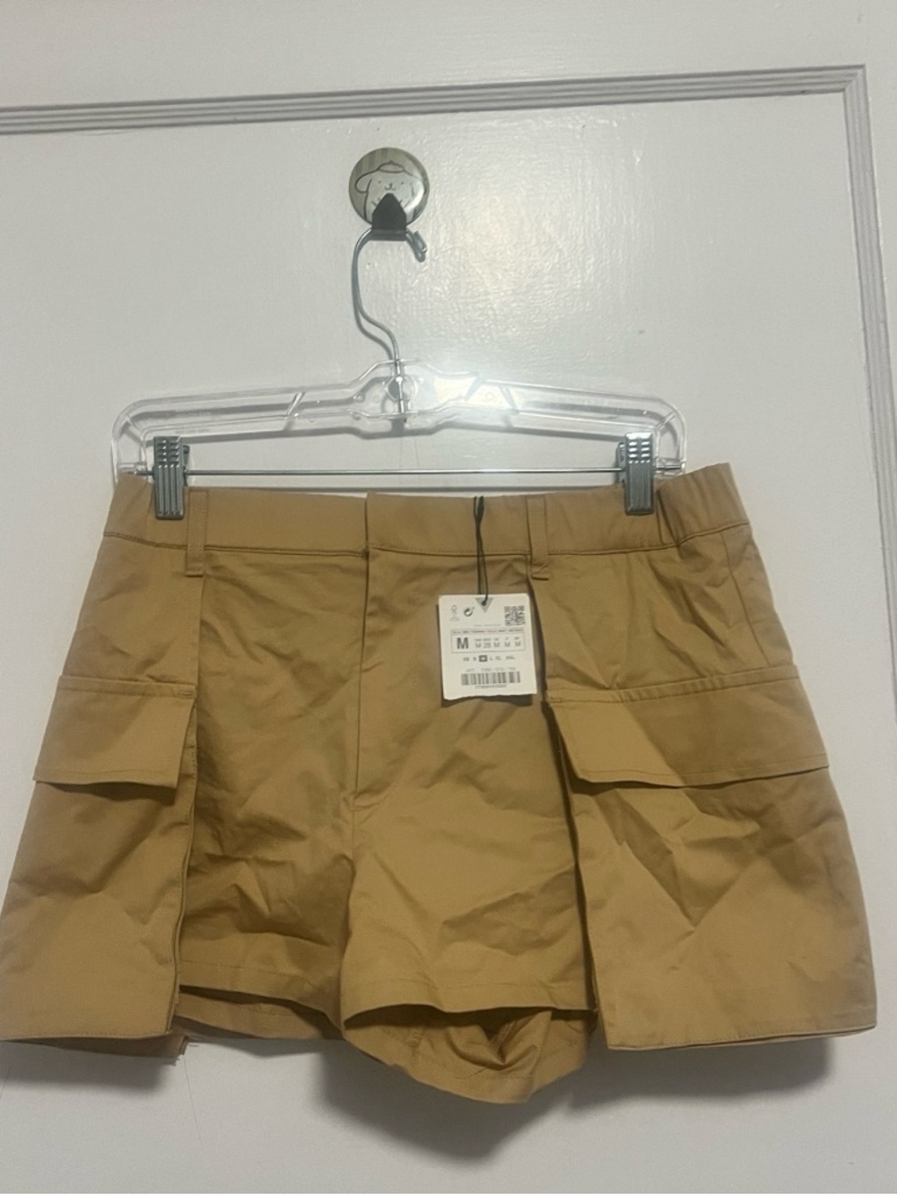 ZARA Woman's Camel High Rise Bermuda Cargo Skort
Shorts Pockets Size M NEW W
TAG
